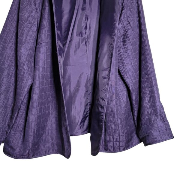 Alfred Dunner Jacket Coat Open Front Built In Shoulder Pad Purple Women Plus 20W - Picture 4 of 8